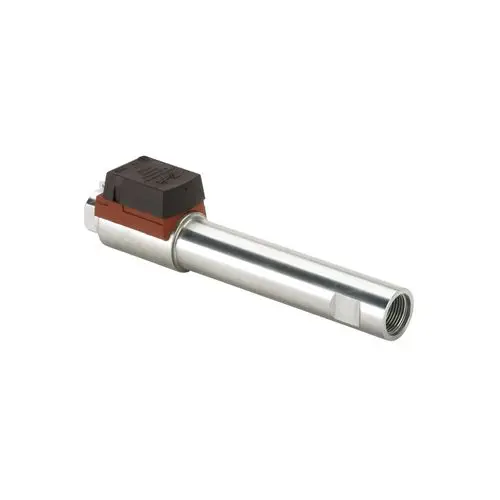Ölvorwärmer mit metallischem Schaft und einer elektrischen Anschlussbox, hergestellt von Danfoss. Der Schaft hat einen Durchmesser von 18,5 mm.